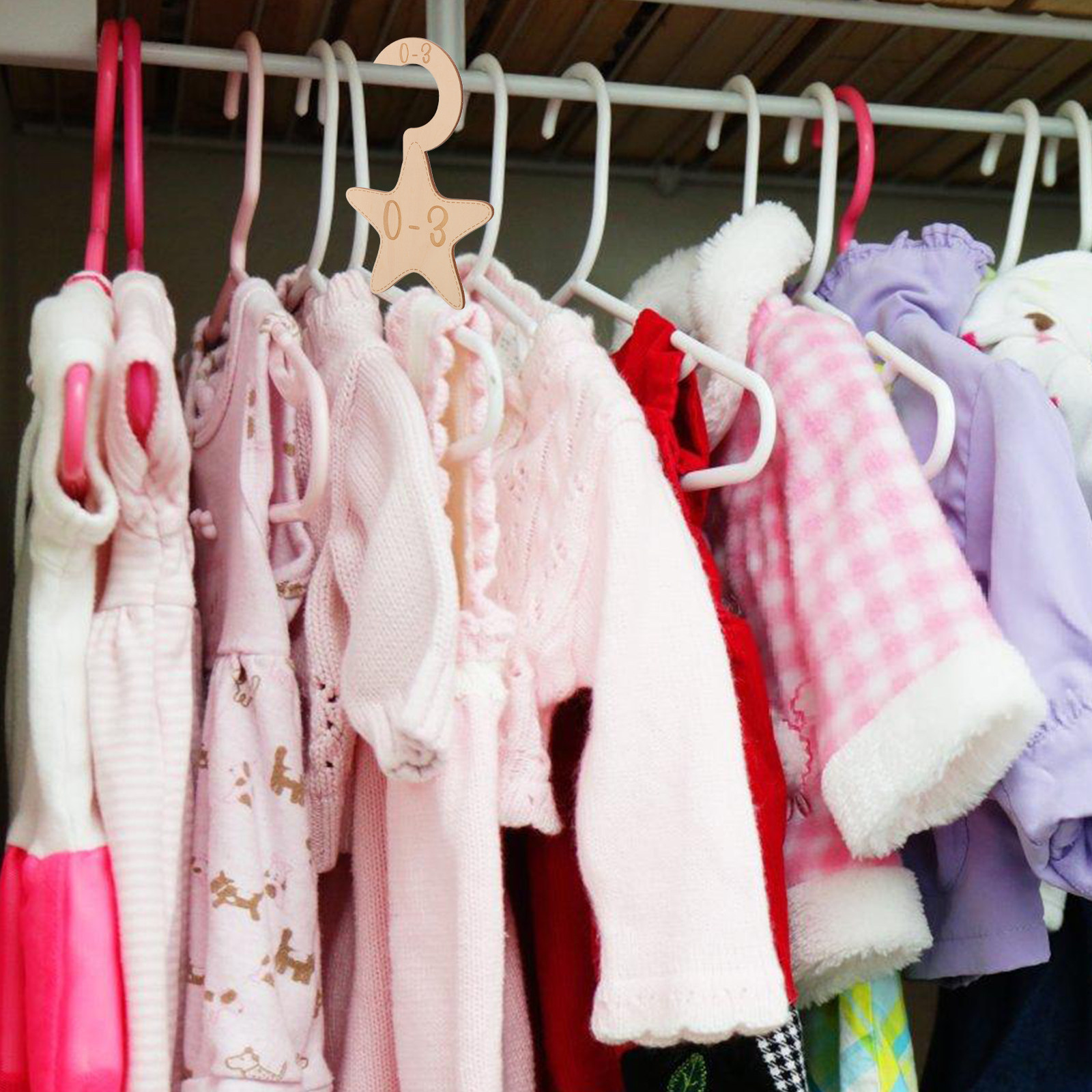 Baby Clothing Storage - 7Pcs Baby Clothes Closet Dividers Wooden