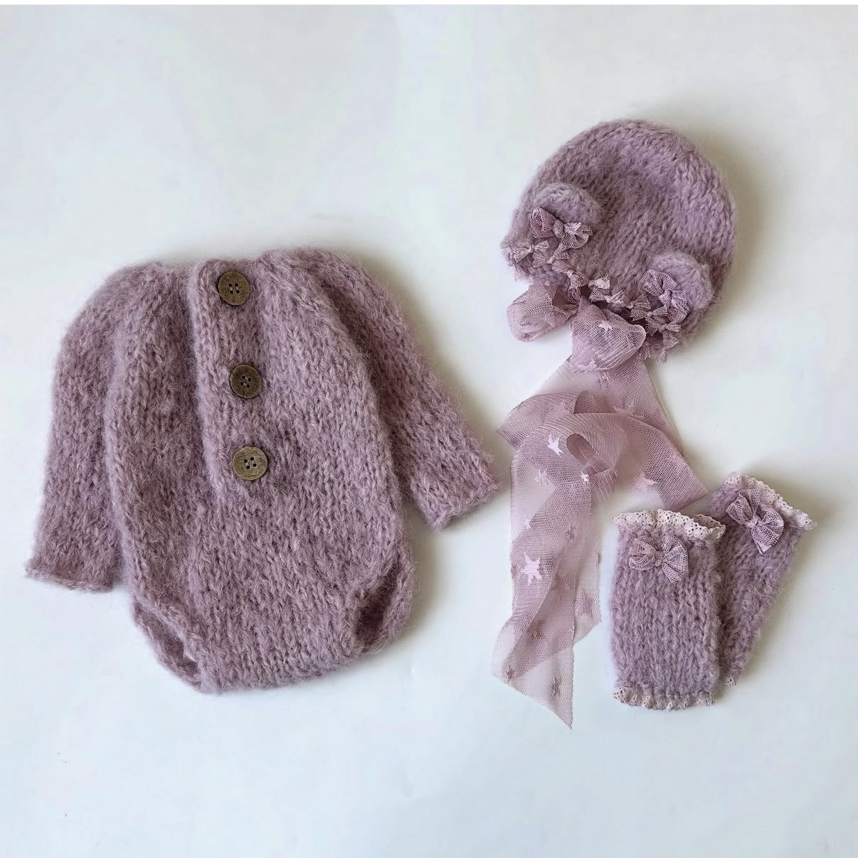 Baby Clothing Accessories - Newborn Baby Girl Knitted Romper Hat