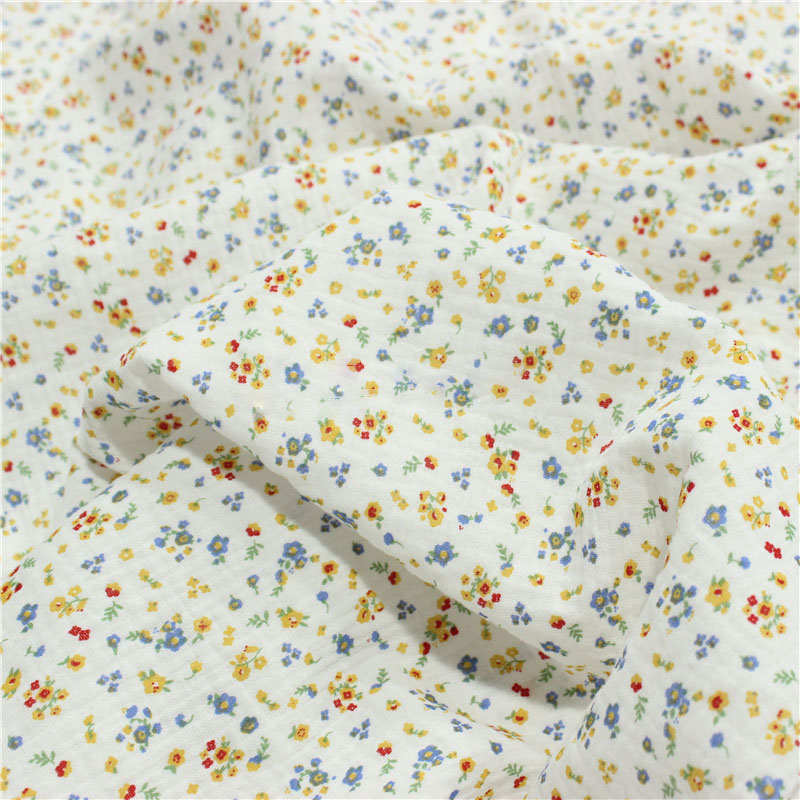 Flower Print Cotton Crepe Fabr - đánh giá và giá Baby Clothing Sewing