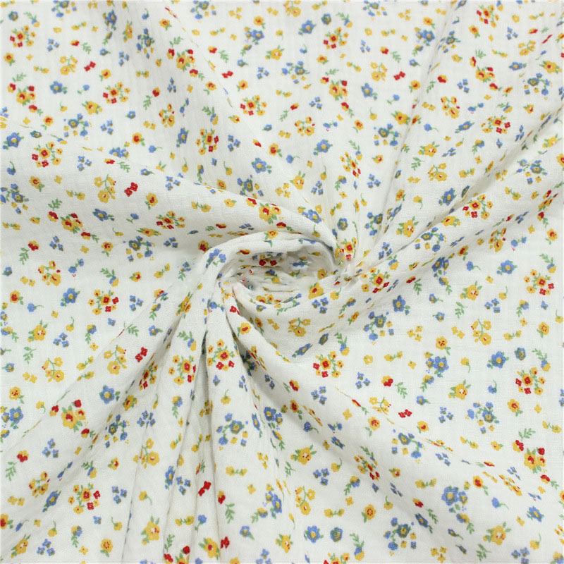 Flower Print Cotton Crepe Fabr - đánh giá và giá Baby Clothing Sewing